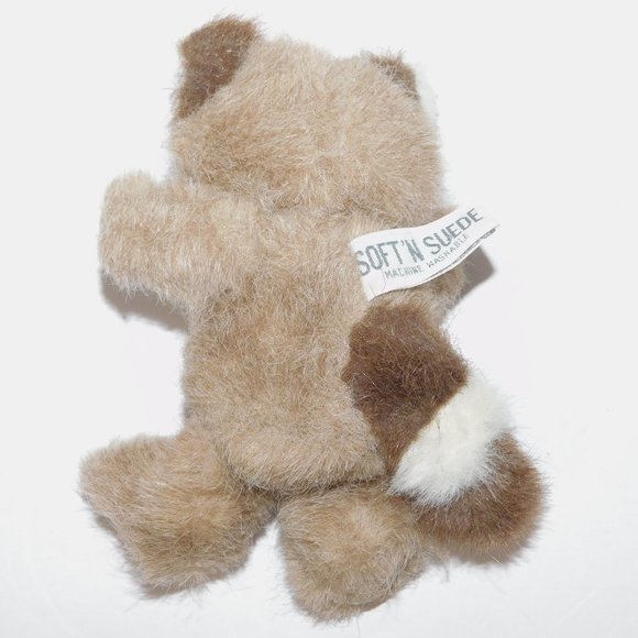 Vintage Russ Berrie Soft'N Suede 6" plush stuffed Brown Raccoon 326 - Picture 4 of 5